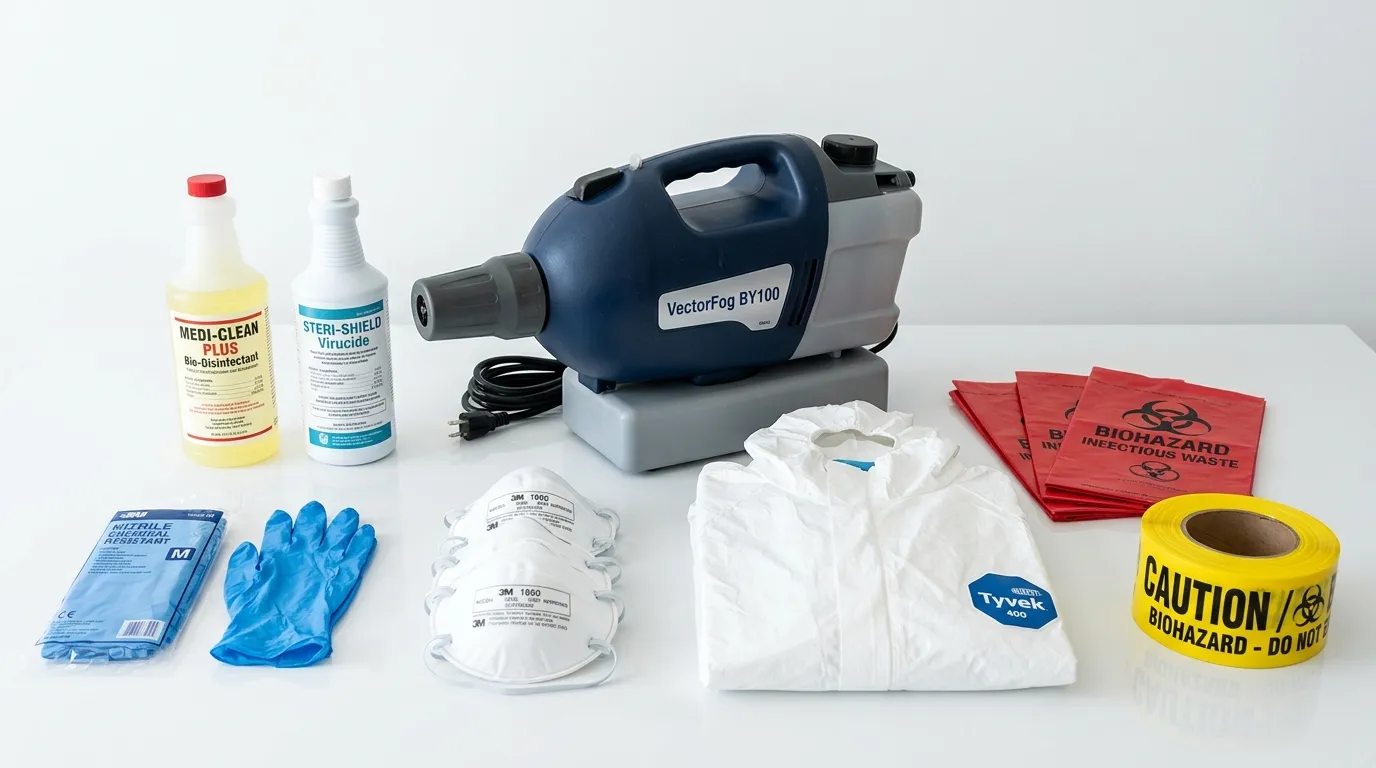 Professional biohazard remediation crew working in South Miami Heights